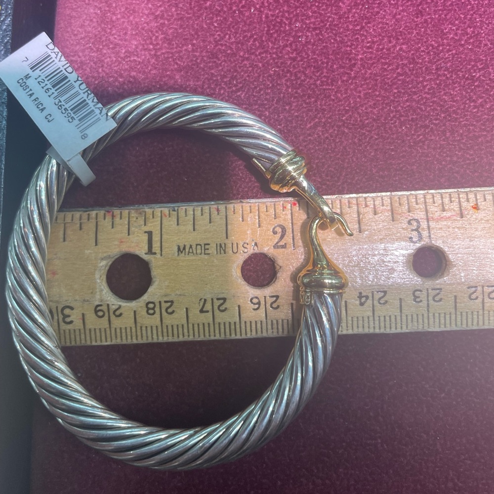 David Yurman buckle bracelet / bangle - silver, 18k gold, and diamonds - Picture 14 of 15